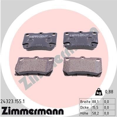 Otto Zimmermann 24323.155.1 Brake Pad Set, disc brake 243231551: Buy near me in Poland at 2407.PL - Good price!