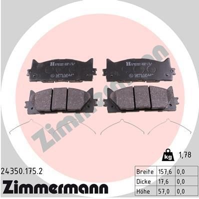 Otto Zimmermann 24350.175.2 Brake Pad Set, disc brake 243501752: Buy near me in Poland at 2407.PL - Good price!