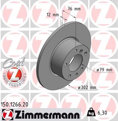 Otto Zimmermann 150.1266.20 Unventilated front brake disc 150126620: Buy near me in Poland at 2407.PL - Good price!