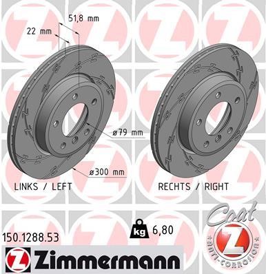 Otto Zimmermann 150.1288.53 Brake disk 150128853: Buy near me in Poland at 2407.PL - Good price!