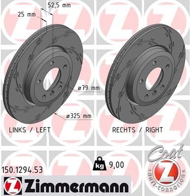 Otto Zimmermann 150.1294.53 Brake disk 150129453: Buy near me in Poland at 2407.PL - Good price!