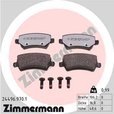 Otto Zimmermann 24496.970.1 Brake Pad Set, disc brake 244969701: Buy near me in Poland at 2407.PL - Good price!