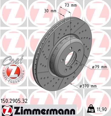 Otto Zimmermann 150.2905.32 Brake disk 150290532: Buy near me in Poland at 2407.PL - Good price!