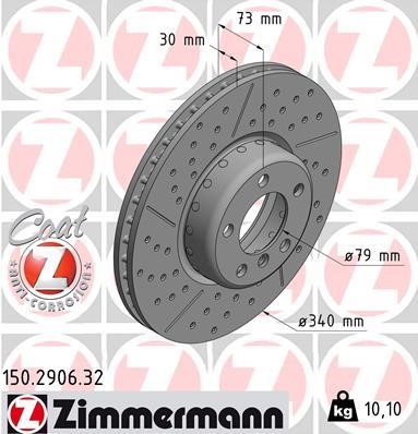 Otto Zimmermann 150.2906.32 Brake disk 150290632: Buy near me in Poland at 2407.PL - Good price!