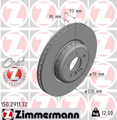 Otto Zimmermann 150.2911.32 Brake disk 150291132: Buy near me in Poland at 2407.PL - Good price!