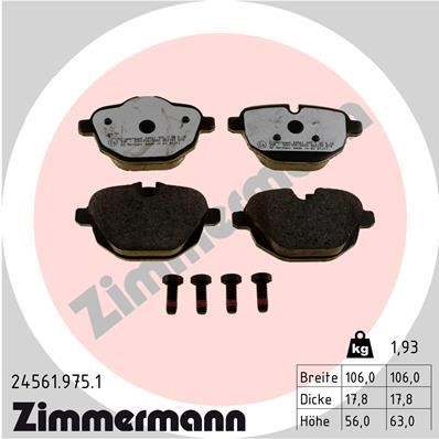 Otto Zimmermann 24561.975.1 Тормозные колодки дисковые, комплект 245619751: Отличная цена - Купить в Польше на 2407.PL!