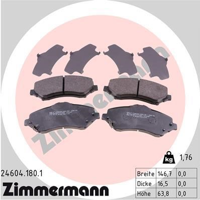 Otto Zimmermann 24604.180.1 Гальмівні колодки, комплект 246041801: Купити у Польщі - Добра ціна на 2407.PL!