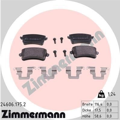 Otto Zimmermann 24606.175.2 Brake Pad Set, disc brake 246061752: Buy near me in Poland at 2407.PL - Good price!