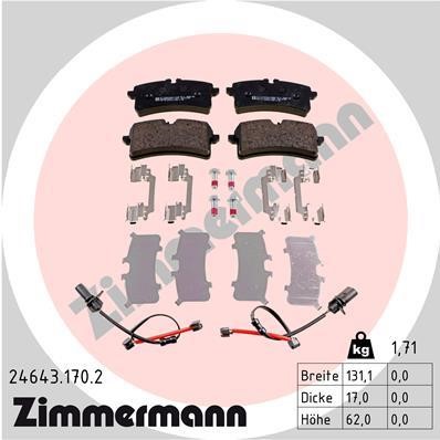 Otto Zimmermann 24643.170.2 Тормозные колодки дисковые, комплект 246431702: Отличная цена - Купить в Польше на 2407.PL!