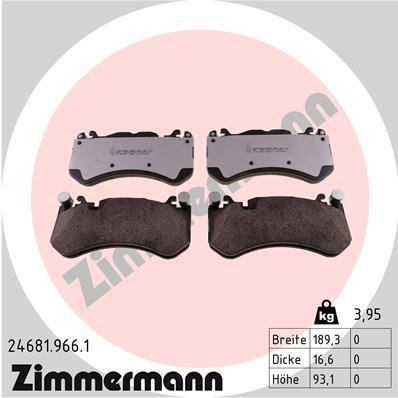 Otto Zimmermann 24681.966.1 Brake Pad Set, disc brake 246819661: Buy near me in Poland at 2407.PL - Good price!