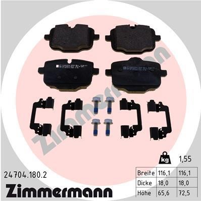 Otto Zimmermann 24704.180.2 Тормозные колодки дисковые, комплект 247041802: Отличная цена - Купить в Польше на 2407.PL!