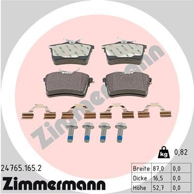 Otto Zimmermann 24765.165.2 Brake Pad Set, disc brake 247651652: Buy near me in Poland at 2407.PL - Good price!