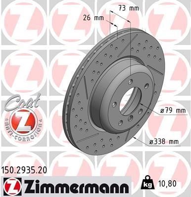 Otto Zimmermann 150.2935.20 Front brake disc ventilated 150293520: Buy near me in Poland at 2407.PL - Good price!
