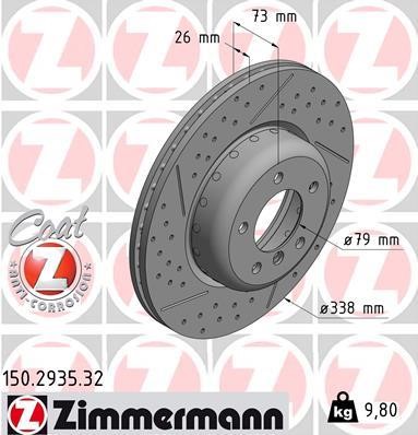 Otto Zimmermann 150.2935.32 Brake disk 150293532: Buy near me in Poland at 2407.PL - Good price!