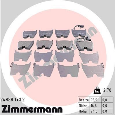 Otto Zimmermann 24888.170.2 Brake Pad Set, disc brake 248881702: Buy near me in Poland at 2407.PL - Good price!