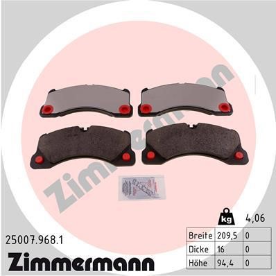 Otto Zimmermann 25007.968.1 Тормозные колодки дисковые, комплект 250079681: Отличная цена - Купить в Польше на 2407.PL!