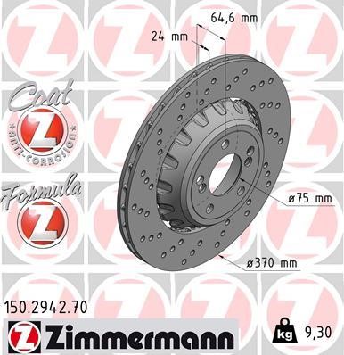 Otto Zimmermann 150.2942.70 Тормозной диск 150294270: Отличная цена - Купить в Польше на 2407.PL!