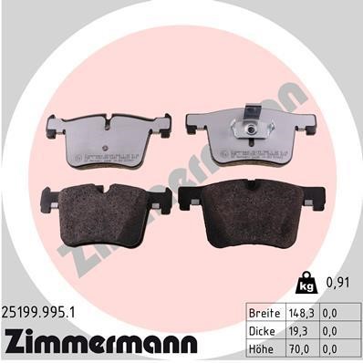 Otto Zimmermann 25199.995.1 Brake Pad Set, disc brake 251999951: Buy near me in Poland at 2407.PL - Good price!