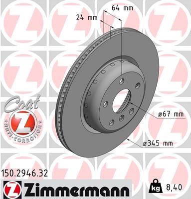 Otto Zimmermann 150.2946.32 Brake disk 150294632: Buy near me in Poland at 2407.PL - Good price!