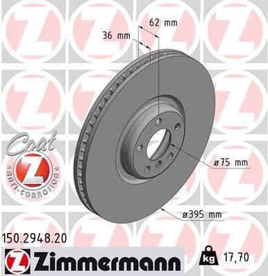Otto Zimmermann 150.2948.20 Тормозной диск 150294820: Отличная цена - Купить в Польше на 2407.PL!