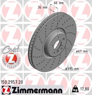 Otto Zimmermann 150.2957.20 Brake disc 150295720: Buy near me in Poland at 2407.PL - Good price!
