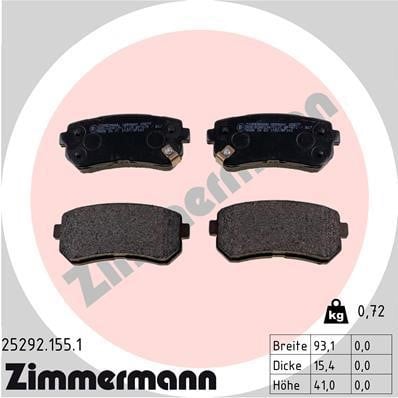 Otto Zimmermann 25292.155.1 Brake Pad Set, disc brake 252921551: Buy near me in Poland at 2407.PL - Good price!