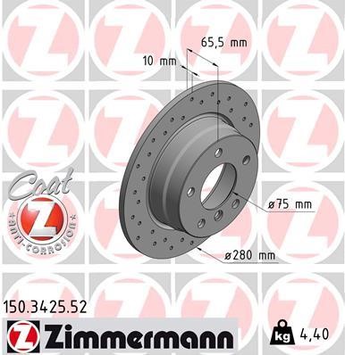 Otto Zimmermann 150.3425.52 Brake disk 150342552: Buy near me in Poland at 2407.PL - Good price!