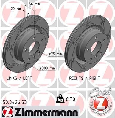 Otto Zimmermann 150.3426.53 Brake disk 150342653: Buy near me in Poland at 2407.PL - Good price!