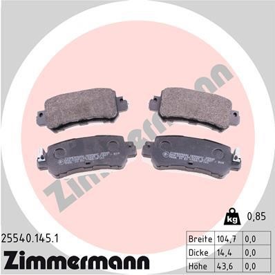 Otto Zimmermann 25540.145.1 Brake Pad Set, disc brake 255401451: Buy near me in Poland at 2407.PL - Good price!
