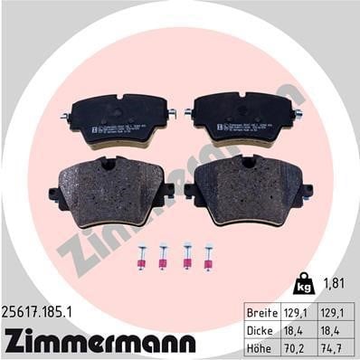Otto Zimmermann 25617.185.1 Brake Pad Set, disc brake 256171851: Buy near me in Poland at 2407.PL - Good price!