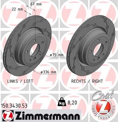 Otto Zimmermann 150.3430.53 Brake disk 150343053: Buy near me in Poland at 2407.PL - Good price!