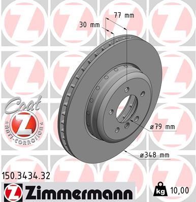 Otto Zimmermann 150.3434.32 Тормозной диск 150343432: Отличная цена - Купить в Польше на 2407.PL!