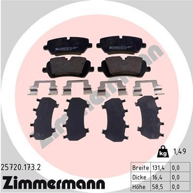 Otto Zimmermann 257201732 Brake Pad Set, disc brake 257201732: Buy near me in Poland at 2407.PL - Good price!