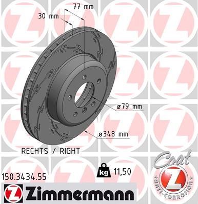 Otto Zimmermann 150.3434.55 Тормозной диск 150343455: Отличная цена - Купить в Польше на 2407.PL!