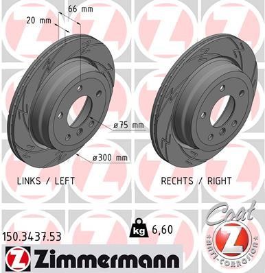 Otto Zimmermann 150.3437.53 Brake disc 150343753: Buy near me in Poland at 2407.PL - Good price!