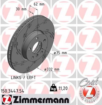 Otto Zimmermann 150.3447.54 Front brake disc ventilated 150344754: Buy near me in Poland at 2407.PL - Good price!