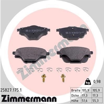 Otto Zimmermann 25827.175.1 Brake Pad Set, disc brake 258271751: Buy near me in Poland at 2407.PL - Good price!
