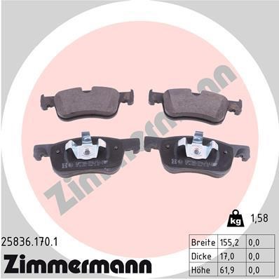 Otto Zimmermann 25836.170.1 Brake Pad Set, disc brake 258361701: Buy near me in Poland at 2407.PL - Good price!