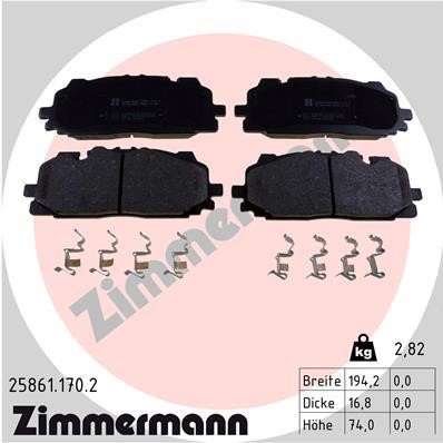 Otto Zimmermann 258611702 Тормозные колодки дисковые, комплект 258611702: Отличная цена - Купить в Польше на 2407.PL!