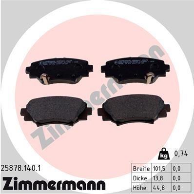Otto Zimmermann 25878.140.1 Brake Pad Set, disc brake 258781401: Buy near me in Poland at 2407.PL - Good price!