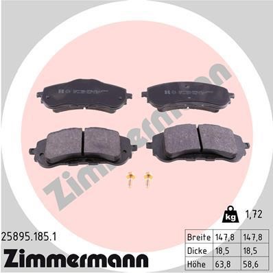 Otto Zimmermann 25895.185.1 Brake Pad Set, disc brake 258951851: Buy near me in Poland at 2407.PL - Good price!