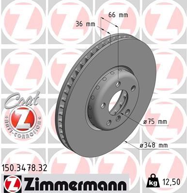 Otto Zimmermann 150.3478.32 Brake disk 150347832: Buy near me in Poland at 2407.PL - Good price!