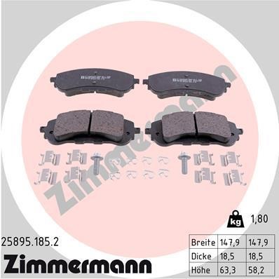 Otto Zimmermann 25895.185.2 Тормозные колодки дисковые, комплект 258951852: Отличная цена - Купить в Польше на 2407.PL!