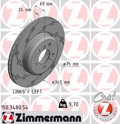 Otto Zimmermann 150.3480.54 Brake disc 150348054: Buy near me in Poland at 2407.PL - Good price!