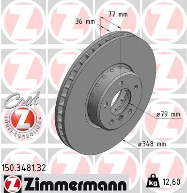 Otto Zimmermann 150.3481.32 Brake disk 150348132: Buy near me in Poland at 2407.PL - Good price!