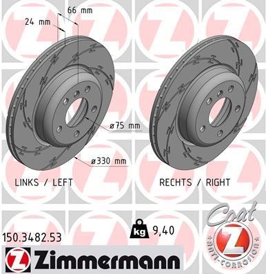Otto Zimmermann 150.3482.53 Brake disc 150348253: Buy near me in Poland at 2407.PL - Good price!