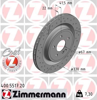Otto Zimmermann 400.5517.20 Тормозной диск 400551720: Отличная цена - Купить в Польше на 2407.PL!