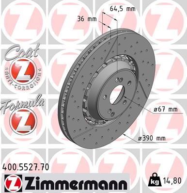 Otto Zimmermann 400.5527.70 Brake disk 400552770: Buy near me in Poland at 2407.PL - Good price!