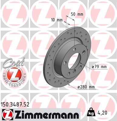 Otto Zimmermann 150.3487.52 Тормозной диск 150348752: Отличная цена - Купить в Польше на 2407.PL!