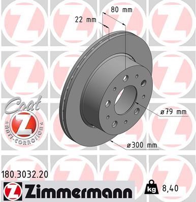 Otto Zimmermann 180.3032.20 Brake disk 180303220: Buy near me in Poland at 2407.PL - Good price!